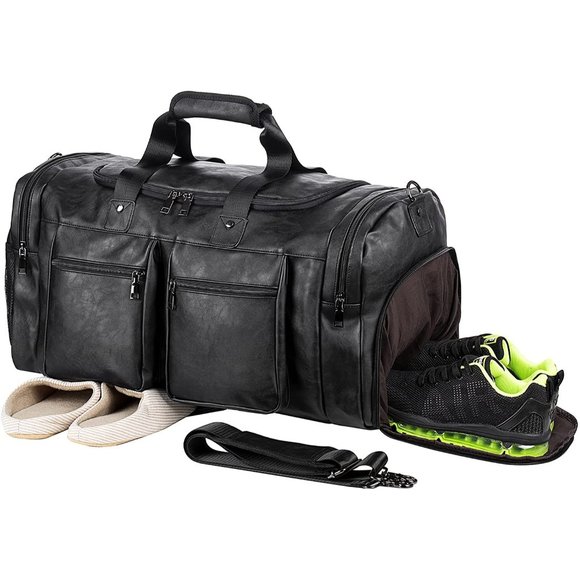 Weekender Bag with Shoe Compartment - Weekender Bag - Men's Travel Duffle Bag - Picture 1 of 4